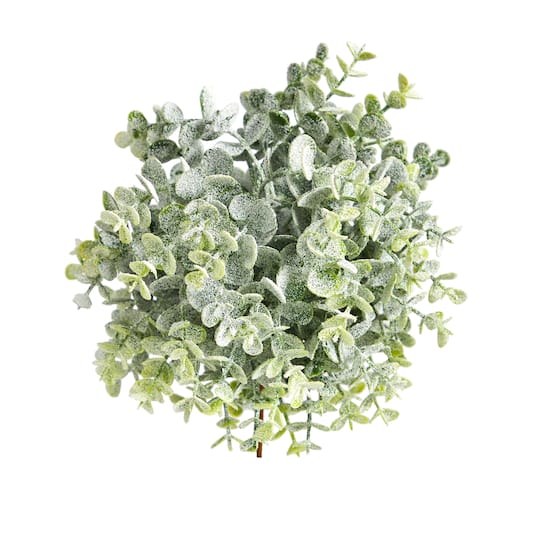 8" Frosted Eucalyptus Decorative Ball, 3ct.